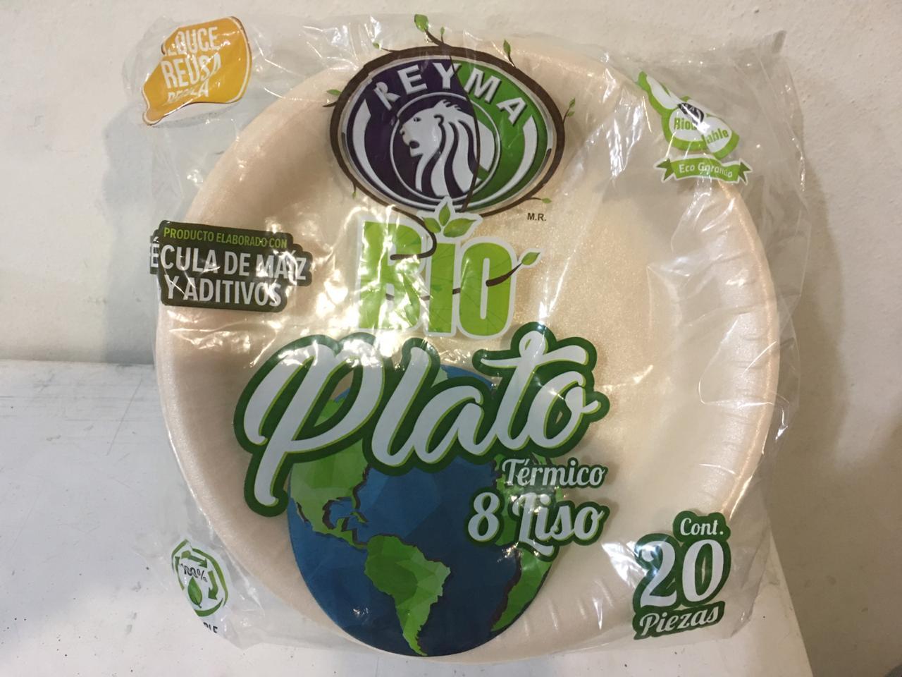 PLATO TERMICO BIODEGRADABLE 8 LISO REYMA 