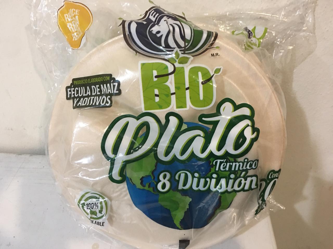 PLATO TERMICO BIODEGRADABLE 8 CON DIVISION REYMA  