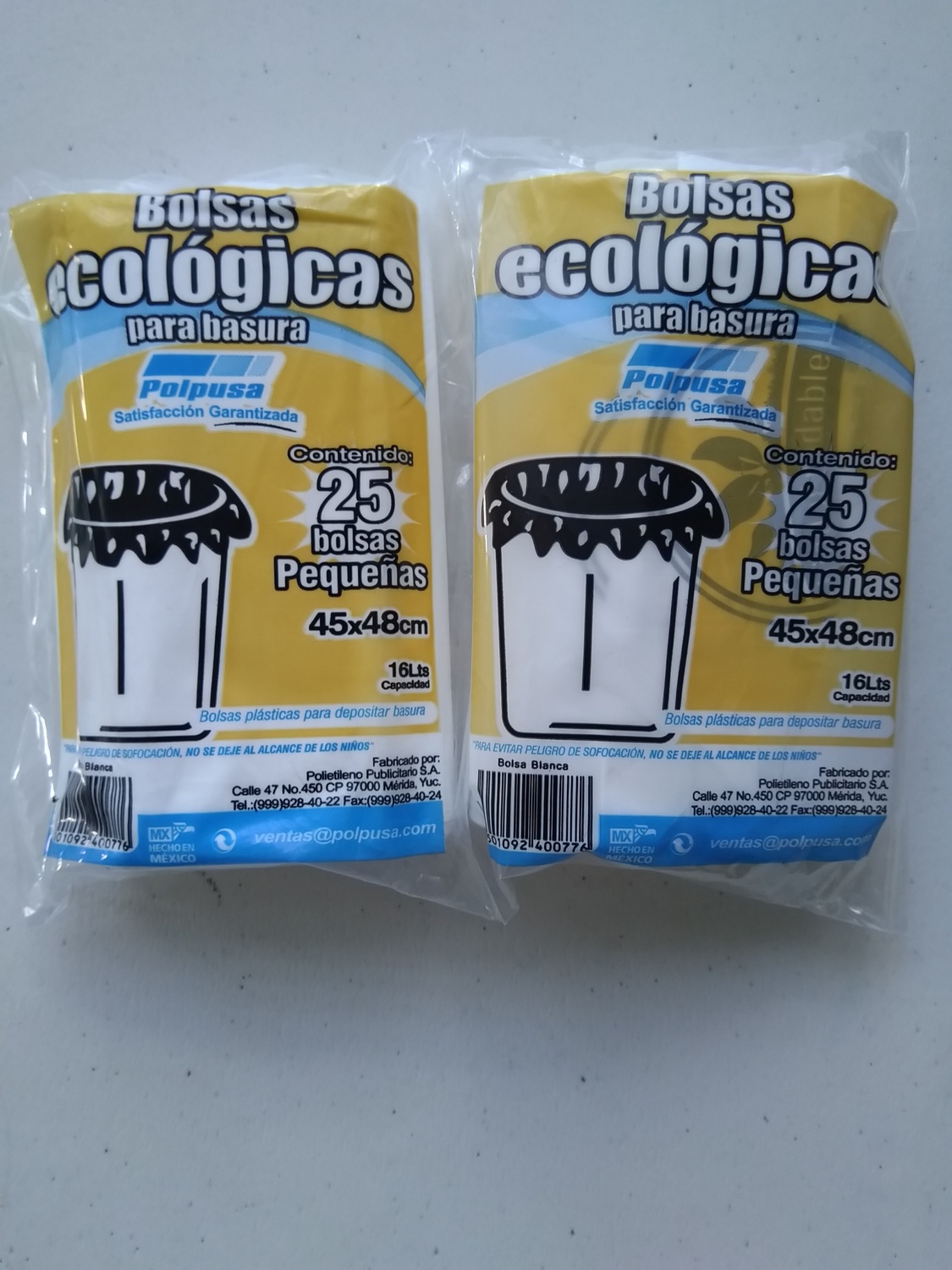 BOLSA PARA BASURA BLANCA ALTA DESIDAD 45 X 48 CM. 