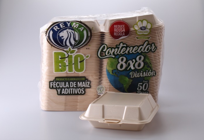 CONTENDOR TERMICO BIODEGRADABLE 8X8 DIVISION O LISO REYMA